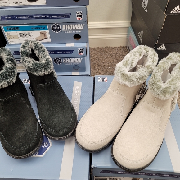 Khombu Women's Iris Black Suede Leather All Weather Water Resistant Ankle Boot - Picture 9 of 9